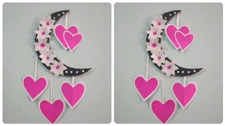 Unique Moon wall hanging / Quick paper flower craft Home decoration / Easy wall Mate Diy wall Decor