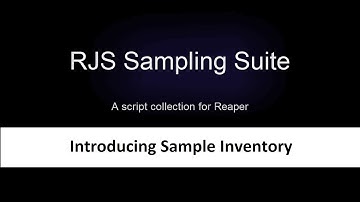 RJS Sampling Suite: 10. Introducing Sample Inventory