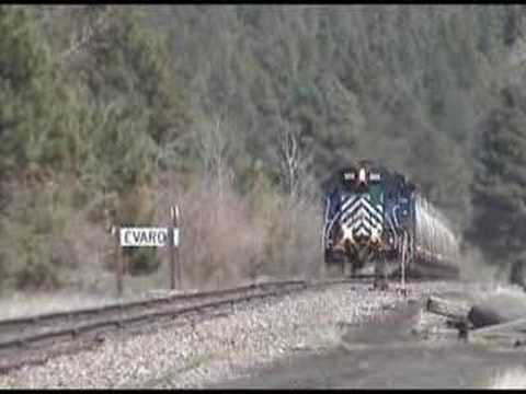 Montana Rail Link trains west of Missoula on the 1...