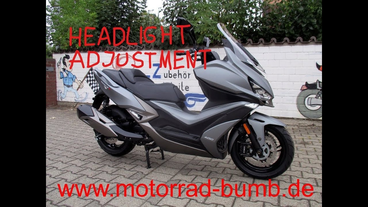 Kymco Xciting S 400i - How to adjust the headlights - YouTube