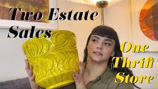 Two Estate Sales &amp; Thrift Store Haul || Items for my Etsy Shop and Vintage Booths