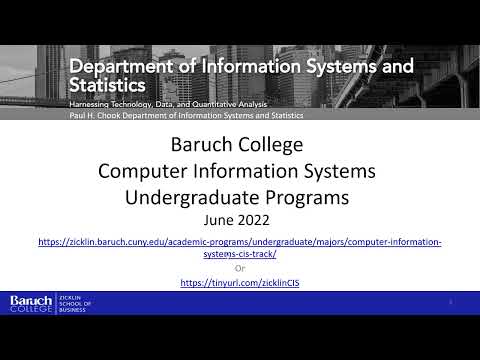 Baruch College CIS Major 2022