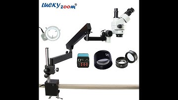 Simul Focuse Articulating Arm Stereo Zoom Microscope 14MP HDMI Camera
