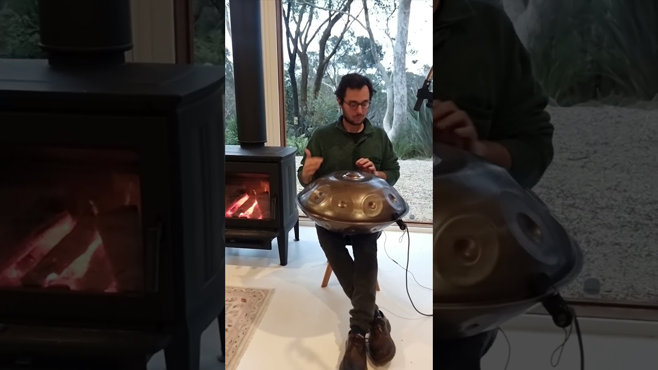 Working on new composition ideas to keep it warm❄️🎶🥁 #handpan #handpanmusic #handpanmusician