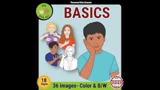 Basic Signs in Sign Language (Clip Art)