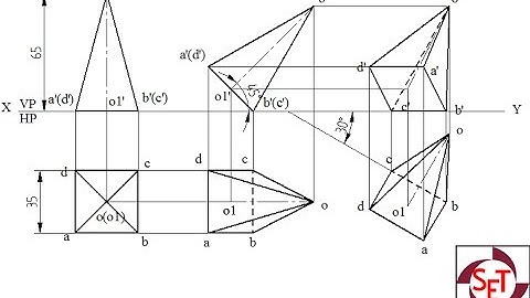 Projection of a square pyramid using Solid Edge