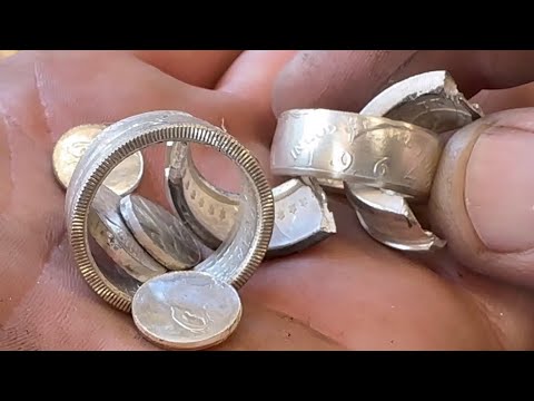 Making Ruined Coin Rings into a Silver Cuff Bracelet