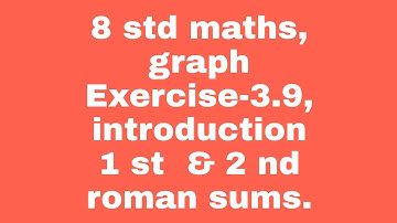 8 std Maths, graph, Exercise -3.9, introduction, 1;st & 2 nd  sums.