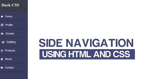Sidebar Navigation using Html And CSS