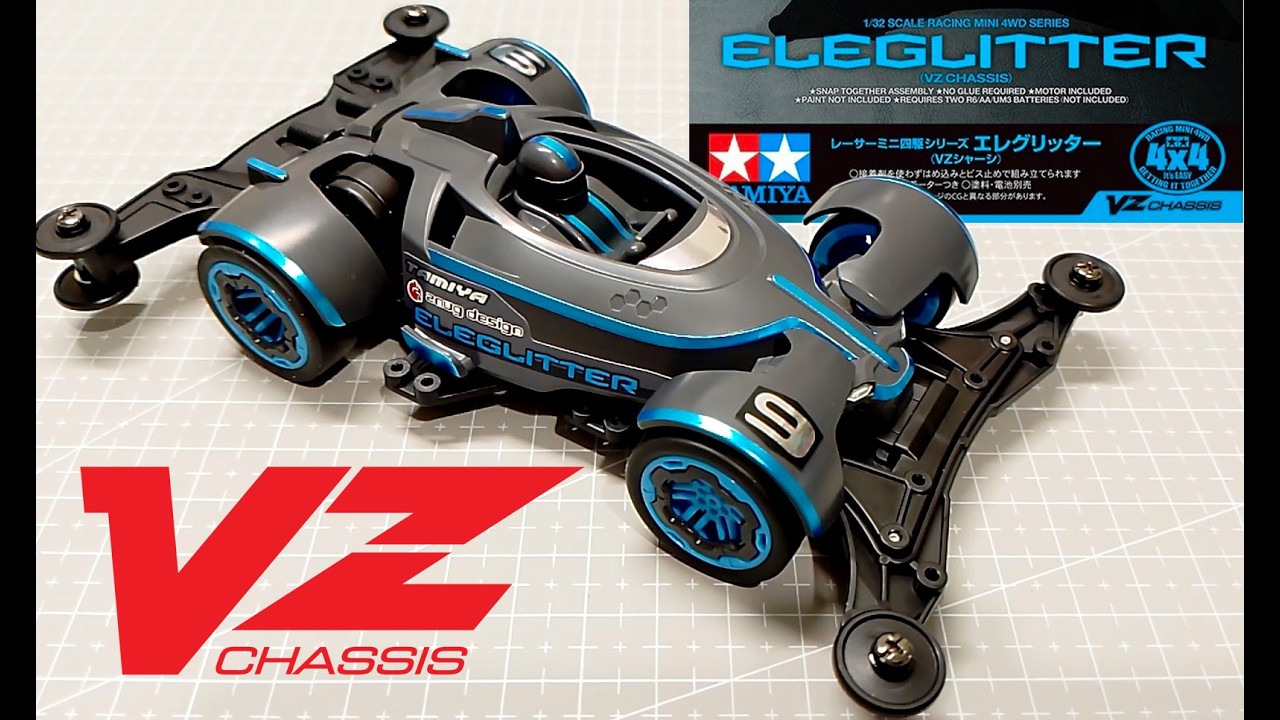 TAMIYA MINI 4WD ELEGLITTER VZ CHASSIS Unboxing and Assembly