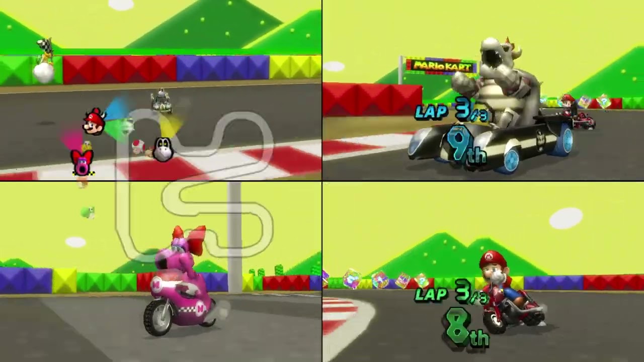 Mario Kart Wii ✦ 4 Players #576 (3 Tracks) 150cc