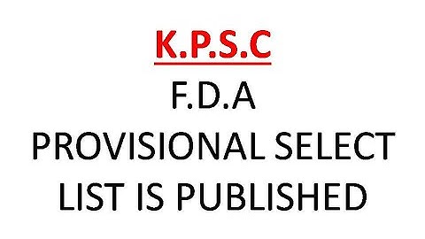 #FDA Provisional Select LIST is published