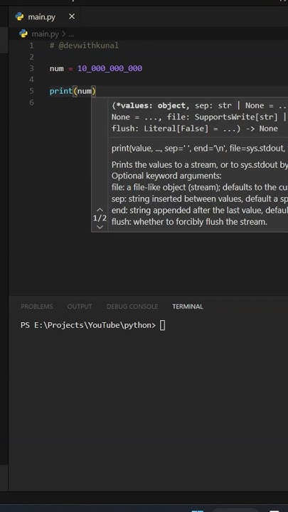Python Trick: Make Big Numbers More Readable #python #shorts #coding ...