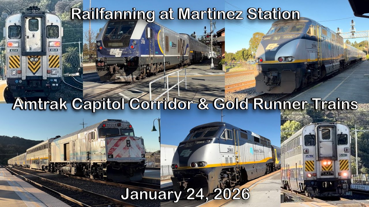 Amtrak Capitol Corridor & Gold Runner Trains at Martinez Station Featuring the Goofy Set (1/24/26)