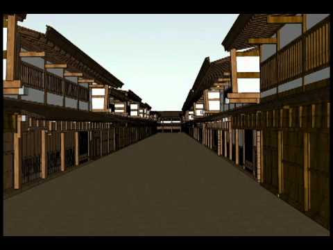 江戸時代の金沢城下の町並みを3dcgで復元 Youtube