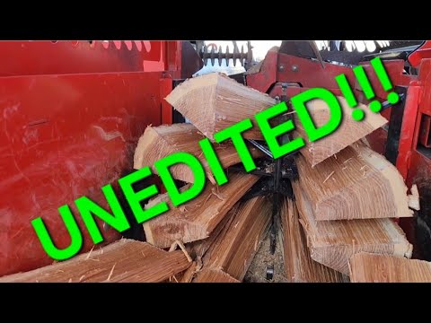 Wayvs Logs **RAW FOOTAGE** Oak Logs vs. 8-Way Knife-- Japa 405 Firewood Processor ...
