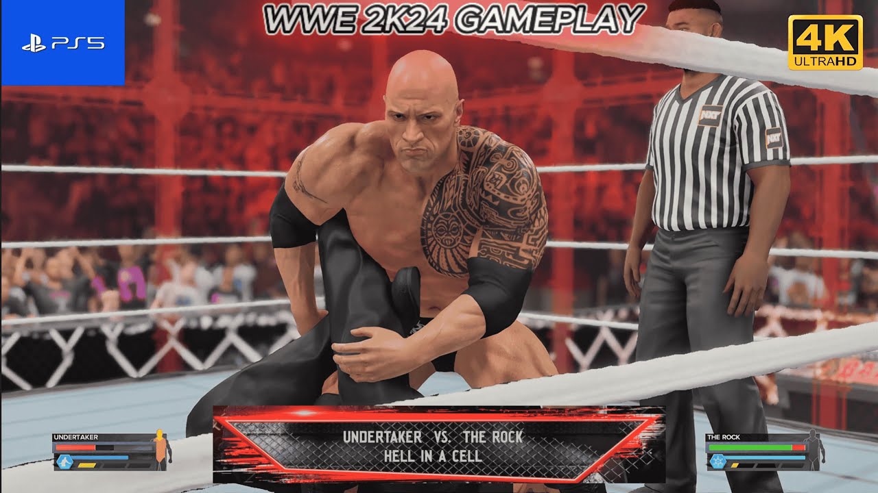 Undertaker VS The Rock - Hell In A Cell / WWE 2K24 - PS5 - YouTube