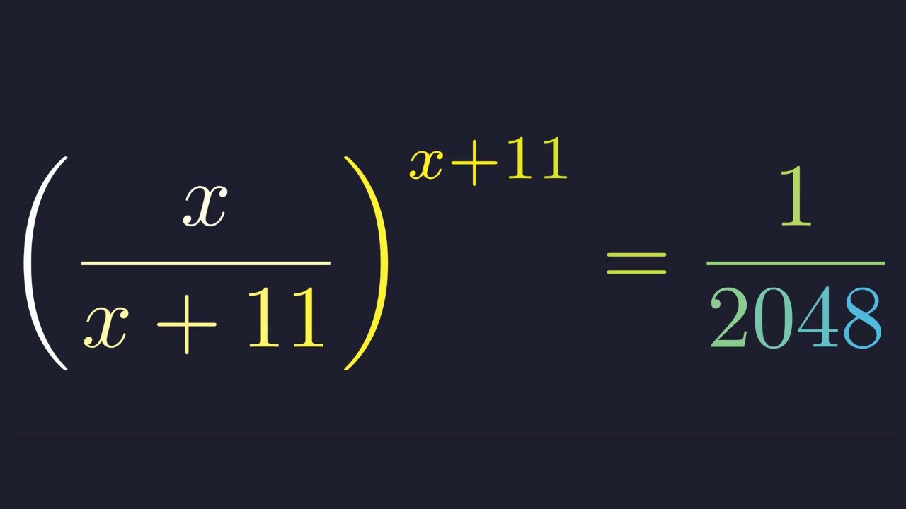 A Very Nice Exponential Equation Can You Solve It? - YouTube