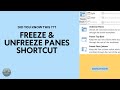 How to Freeze and Unfreeze Panes in Excel | Excel Shortcut to Freeze and Unfreeze in MS Excel