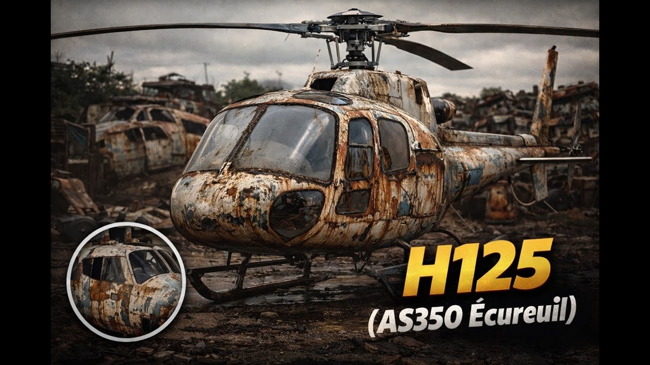 Rusty H125 Helicopter Found in a Junkyard | ASMR Repair | Scrapyard H125 Helicopter 😱|  Rust Removal