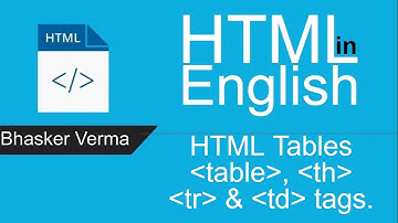 HTML tutorial for beginners in English #22| HTML Table - Table, td, tr, th tags