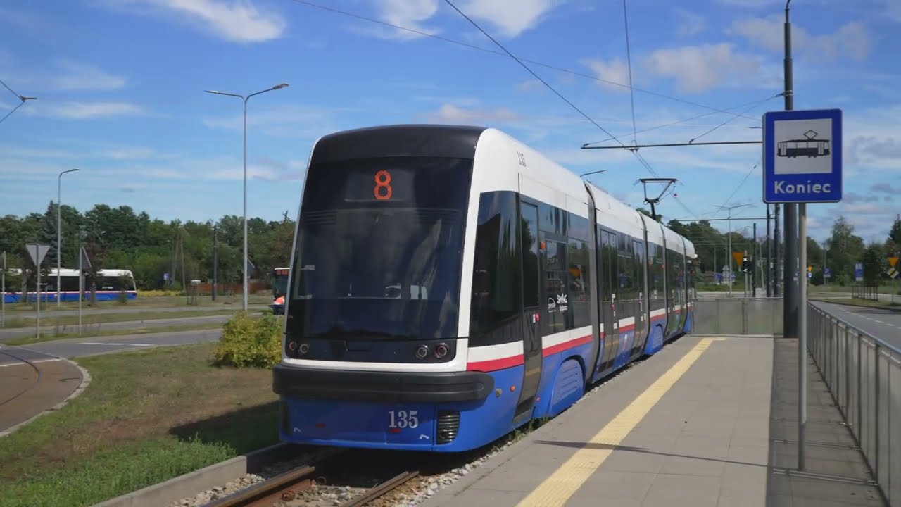 Poland, Bydgoszcz, tram 8 ride from Rondo Jagiellonów to Kapuściska