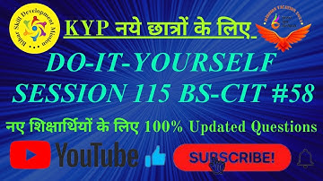 KYP SESSION 115 DO IT YOURSELF | DO IT YOURSELF SESSION 115 BS-CIT SESSION #58 | TAKE A CHALLENGE |