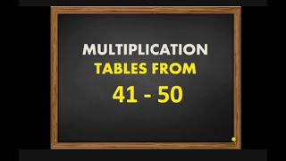 Learn Multiplication/ Tables from 41 to 50/ Tables Expert/ Multiplication Tables from 41 to 50