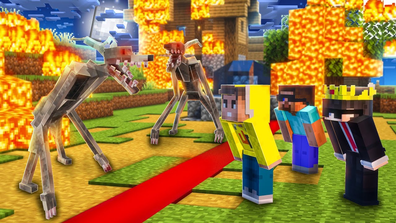 Scary Mimicers Friend SPLIT The Village in HALF in Minecraft!