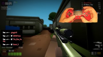 Playing KRUNKER with a PS4 CONTROLLER?! (Handcam)