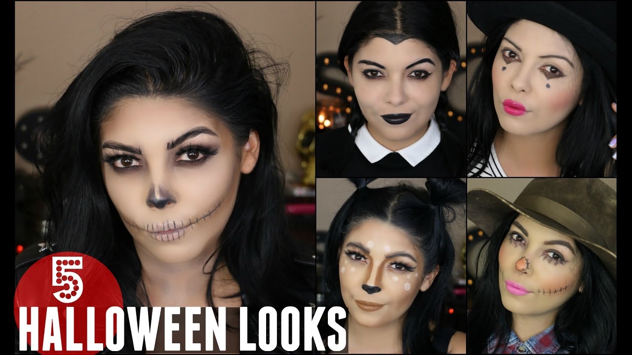 5 EASY & CHEAP HALLOWEEN COSTUMES MAKEUP TUTORIALS SCCASTANEDA