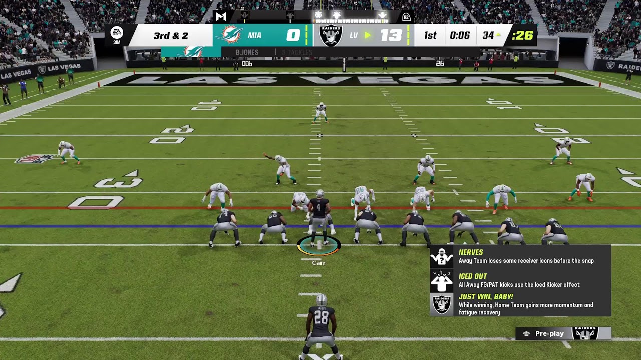 Dolphins versus Raiders.