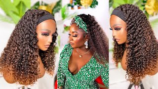 OMBRE COLOR HEADBAND WIG TRY ON | Omoni Got Curls | FT My First Wig