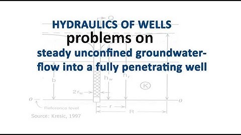 unconfined groundwater flow in to a well problems