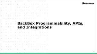 BackBox Programmability with Perry Greenwood