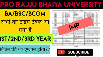 pro rajju bhaiya university latest update/timetable for 1st, 2nd & 3rd year //2021-22 exam.