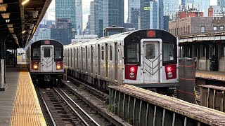 12 Minutes of Back-to-Back 7/7X Trains at 46 St-Bliss St (7X in both directions)