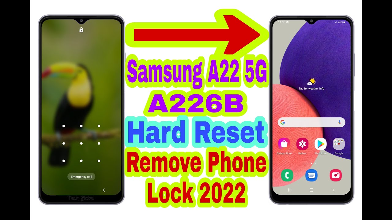 Samsung A22 5G (A226B) Hard Reset/Remove Phone Lock 2022 || Unlock  Pattern/Pin/Password 100% Working - YouTube