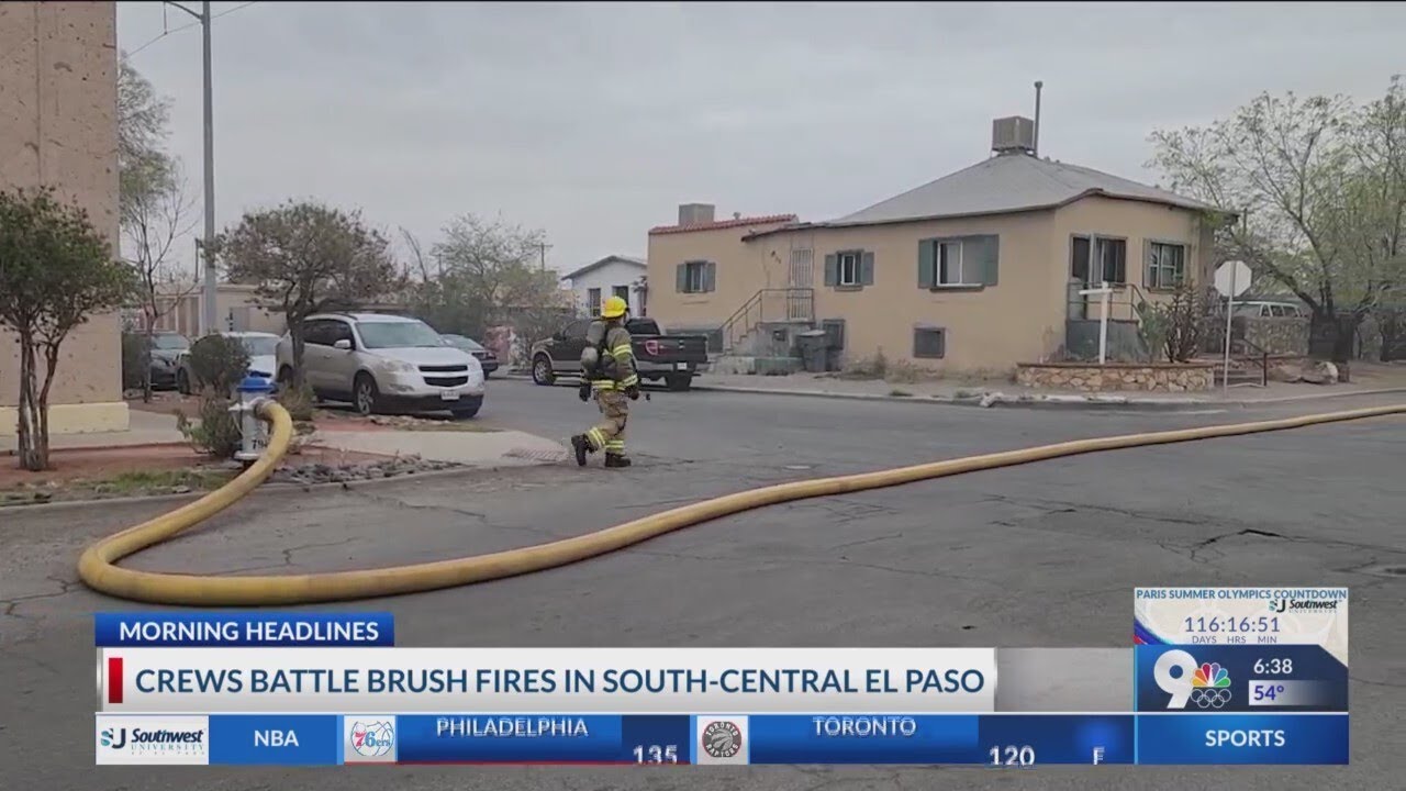 Crews battle brush fires in South-Central El Paso - YouTube