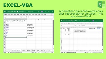 Video 442: Automatisch ein Inhaltsverzeichnis aller Tabellenblätter erstellen – mit nur einem Klick!