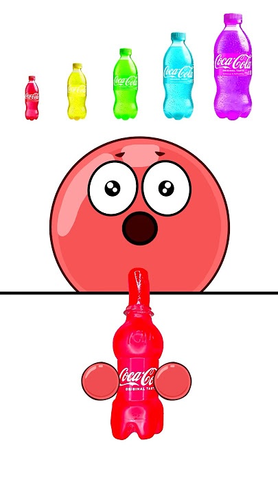 Small, Big, Giant Rainbow Coke!? 🤤 - Red Ball 4 Animation (w/ @LukeDidThat) #asmr #eatingshow