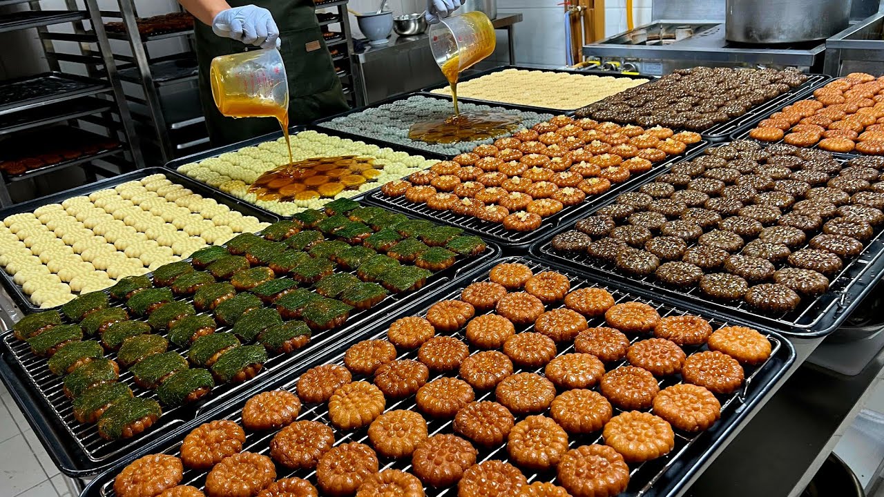 인기 디저트 약과! 기발한 약과로 하루 1,000개씩 팔리는? 미친 퀄리티 수제약과 Sticky glutinous rice cookie  - Korean street food