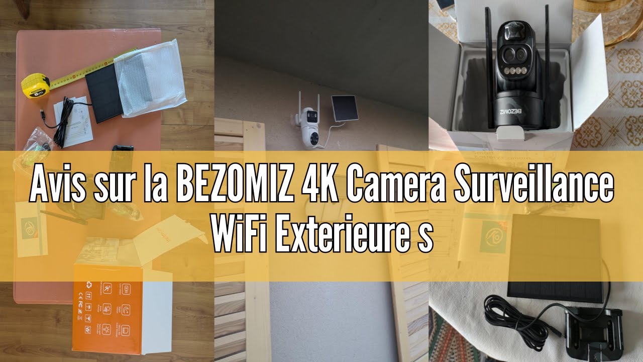 Caméra Surveillance WiFi Extérieure 4K Solaire Double Objectif BEZOMIZ – 8MP, Panneau Solaire, 360° PTZ, Suivi Auto & Vision Nocturne Couleur