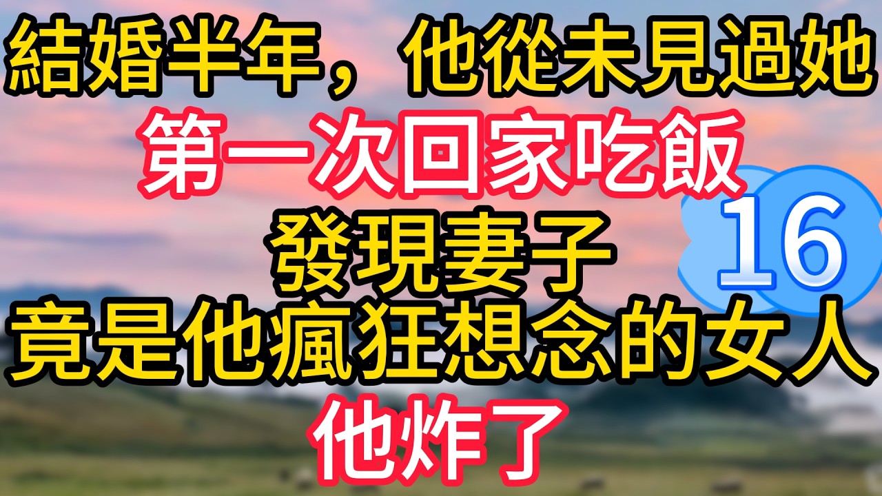 第十六集：結婚半年，他從未見過她，第一次回家吃飯，發現妻子竟是他瘋狂想念的女人，他炸了#故事#言情小說#一口氣看完#爽文