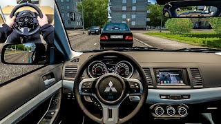 Mitsubishi Lancer X - City Car Driving [Steering Wheel Gameplay] screenshot 5