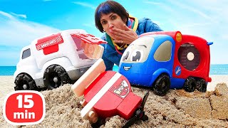 Игры для детей с Машей Капуки Кануки! Машинки играют на пляже и собирают буквы. Давай почитаем!