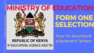 How to Download Form One Selection Letter From The M.O.E Portal | Form One Admission Letter Download screenshot 1