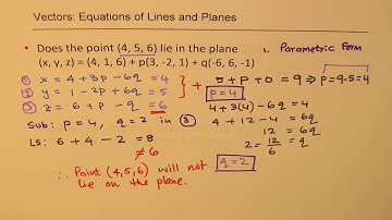 VECTORS How to Check If Point lies in Plane and Find Conditions to Write Equation of Plane