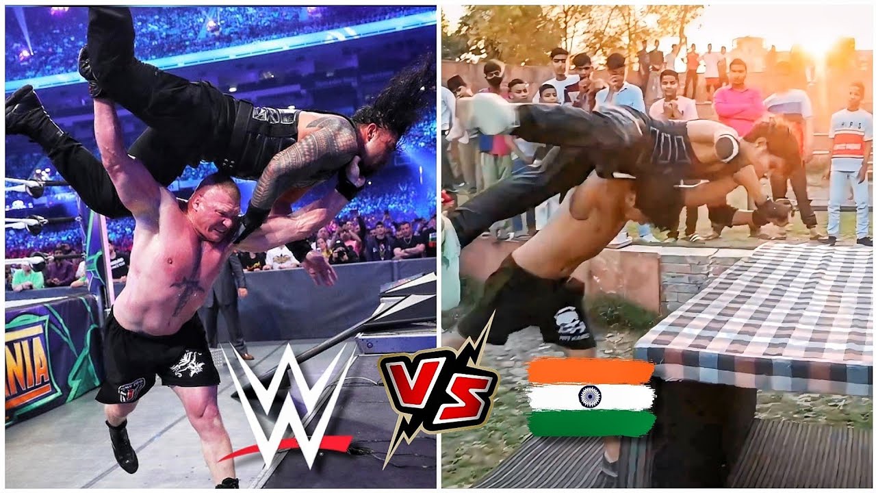 WWE vs WWE India 🇮🇳 : Roman Reigns vs Brock Lesnar WrestleMania 34 Full Match 