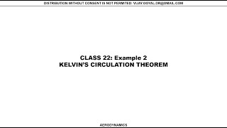 Aerodynamics Class 22 Kelvin Circulation Theorem Example 2